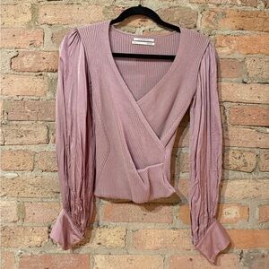 Anthropologie Dusty Pink Wrap Blouse